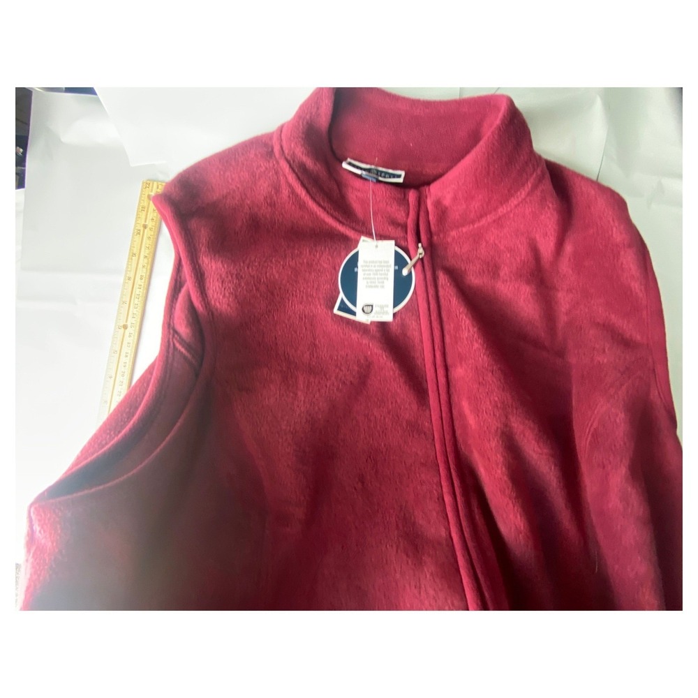 Karen Scott Sport Women's 2X Crimson Red Fleece 1/4 Zip Pullover Top